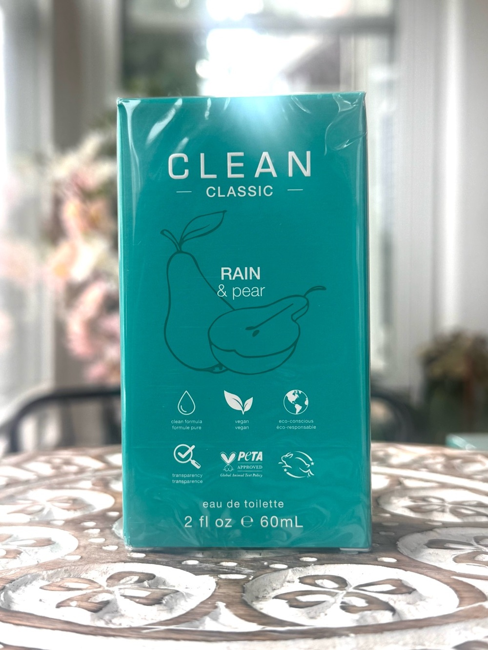 CLEAN Classic Rain & Pear  2 oz 60mL New Sealed Vegan